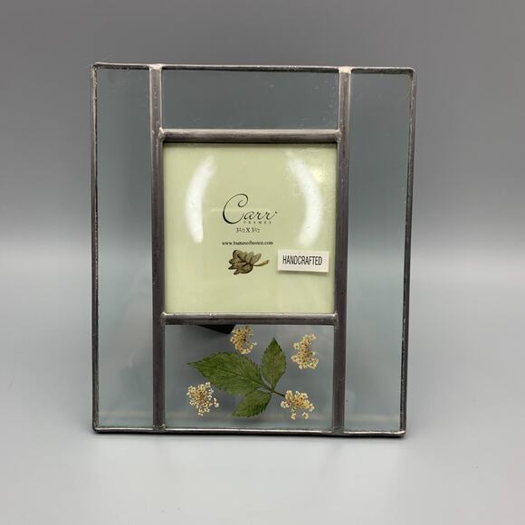 Carr Frames Botanical Glass 3X3 Square Leaded Burnes Boston Pressed Floral Photo - Picture 1 of 5